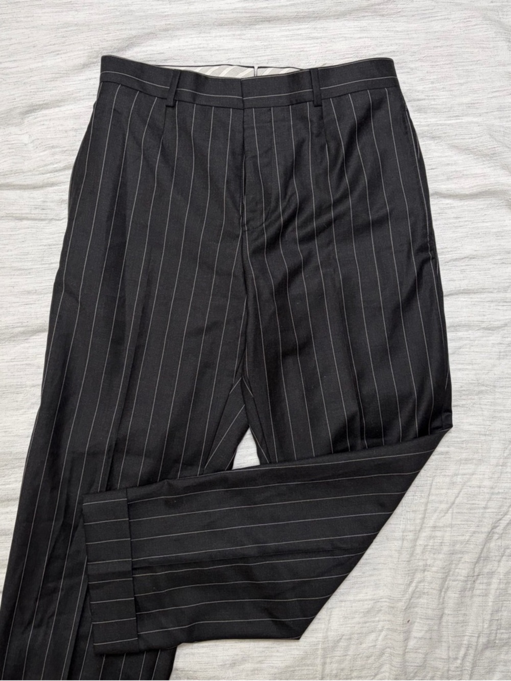 Brooks Brothers Black Fleece Charcoal Pinstripe Wool Trousers size BB1 (US30)